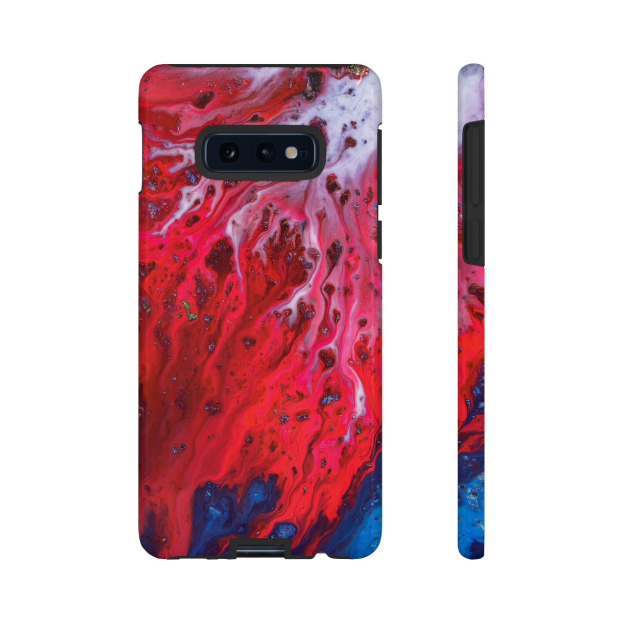 Bright Red Ink Art Android Case (Protective) Samsung Galaxy S10E Glossy Phone Case