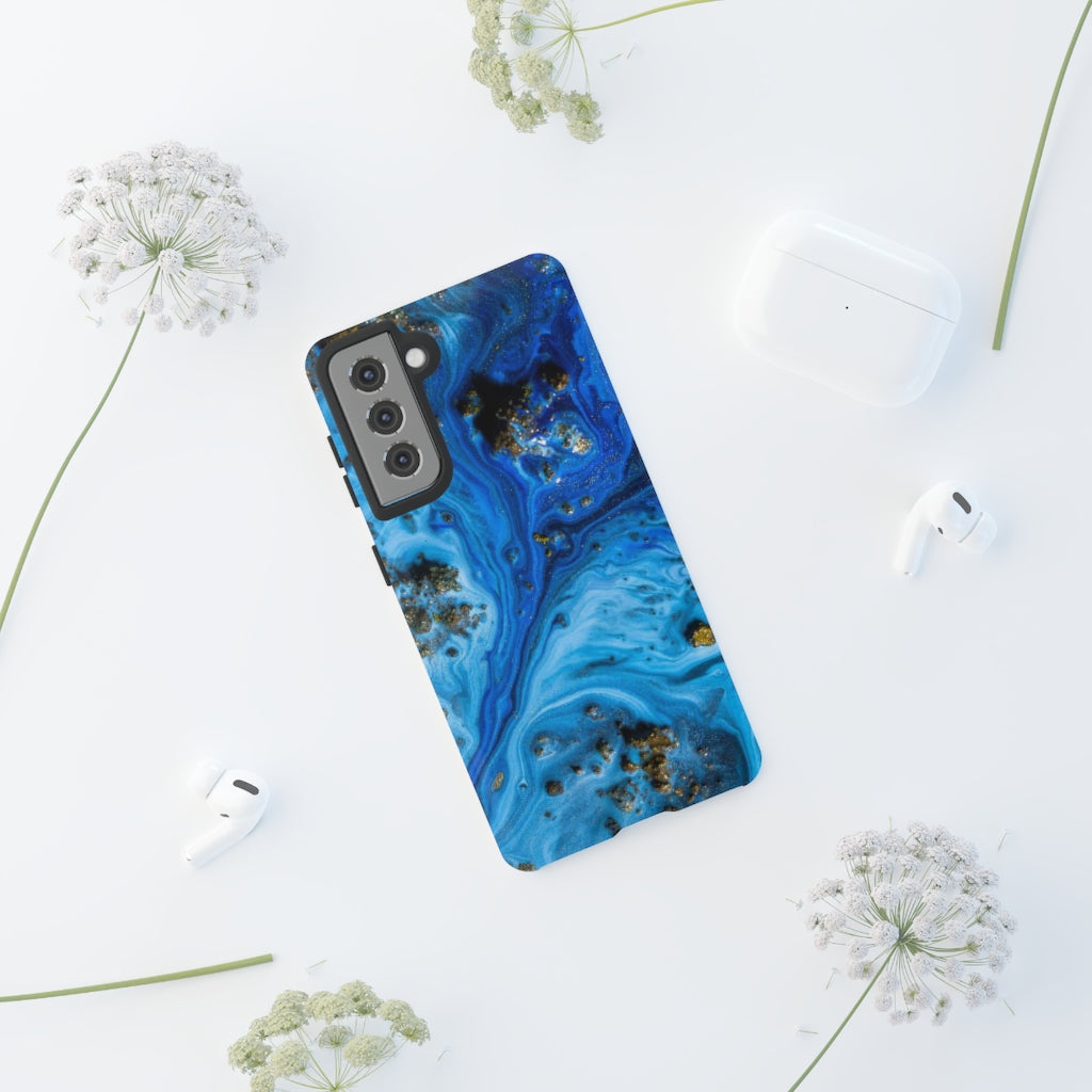 Blue Ice Melt Ink Art Android Case (Protective) Phone Case