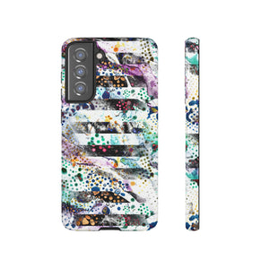 Abstract Green Purple Android Case (Protective) Samsung Galaxy S21 FE Glossy Phone Case