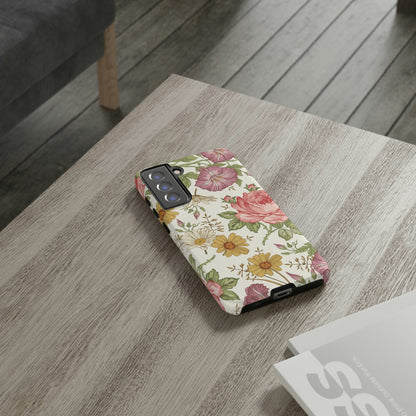 Fabric Vintage Flower Samsung Case (Protective) Phone Case