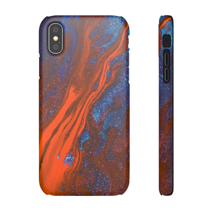 Orange Spikes Ink Art iPhone Case (Slim) iPhone XS Matte Phone Case