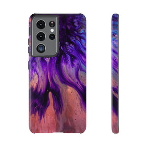 Purple Flow Ink Art Android Case (Protective) Samsung Galaxy S21 Ultra Glossy Phone Case