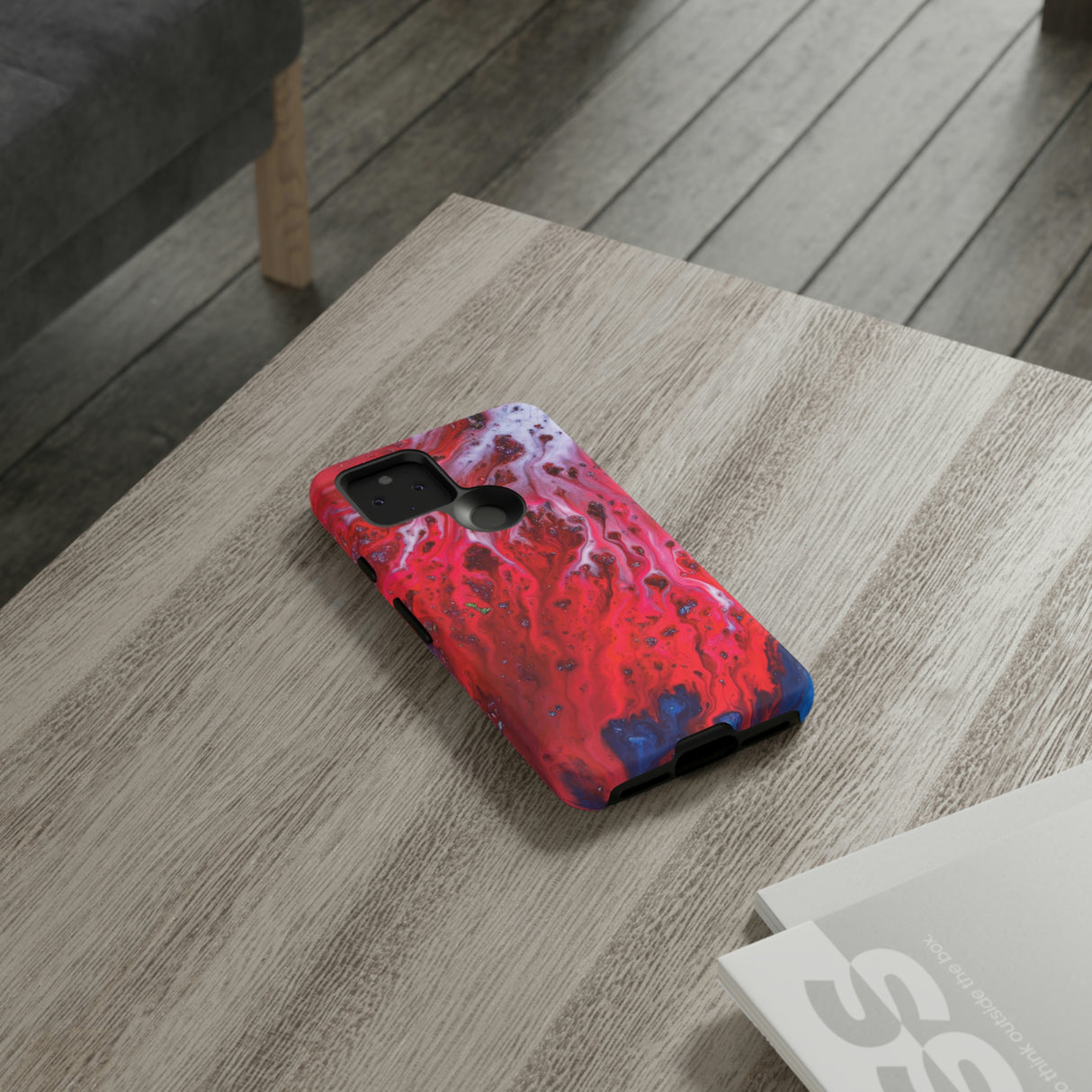 Bright Red Ink Art Android Case (Protective) Phone Case