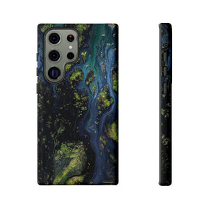 Blue Cosmos Ink Art Android Case (Protective) Samsung Galaxy S23 Ultra Glossy Phone Case