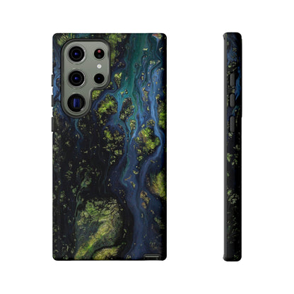 Blue Cosmos Ink Art Android Case (Protective) Samsung Galaxy S23 Ultra Glossy Phone Case