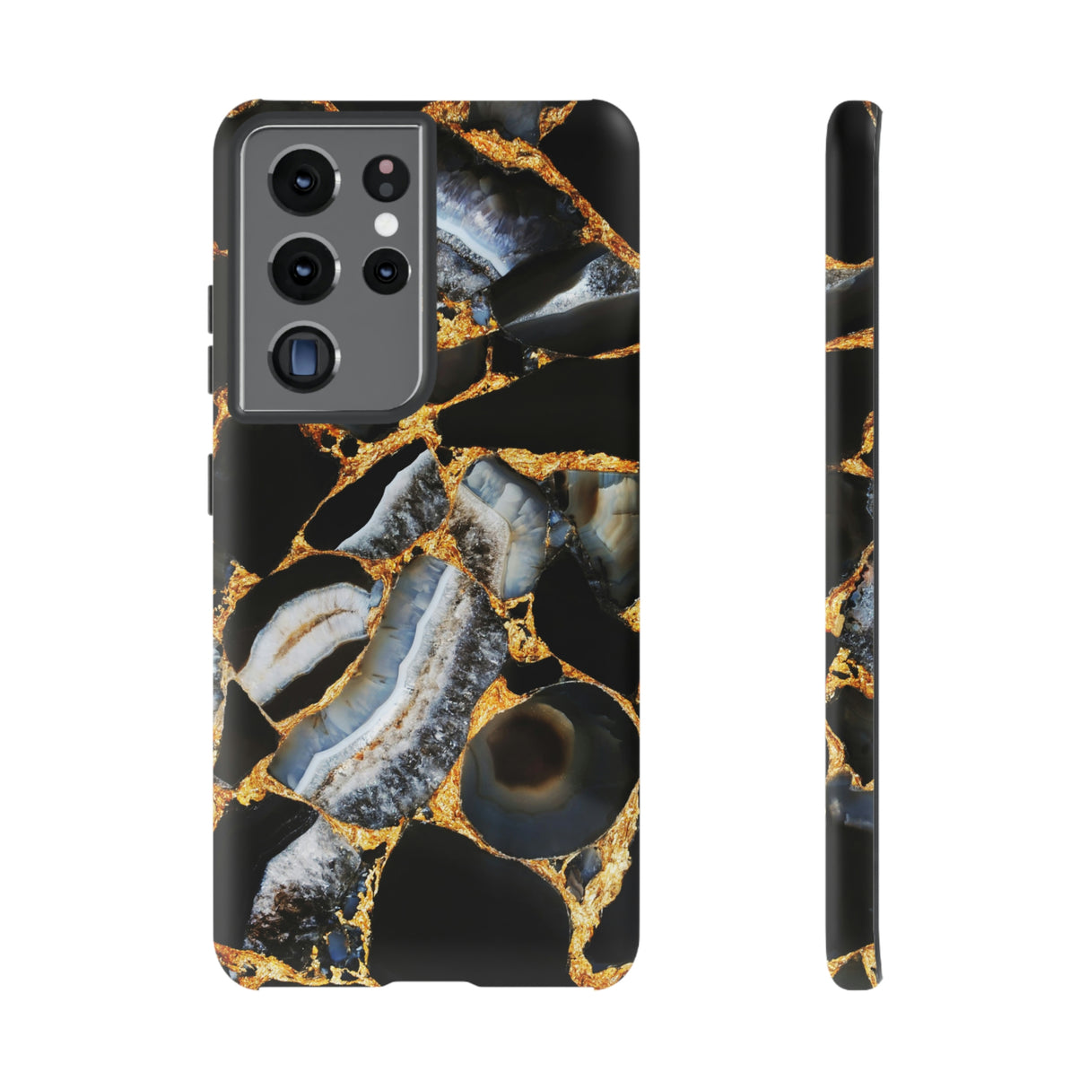 Dark Agate Marble Android Case (Protective) Samsung Galaxy S21 Ultra Matte Phone Case