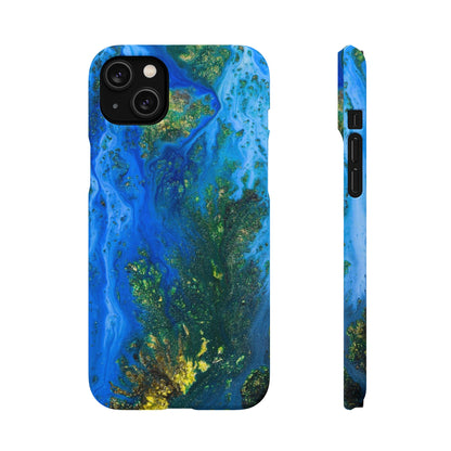 Blue Globe Ink Art iPhone Case (Slim) iPhone 14 Plus Matte Phone Case