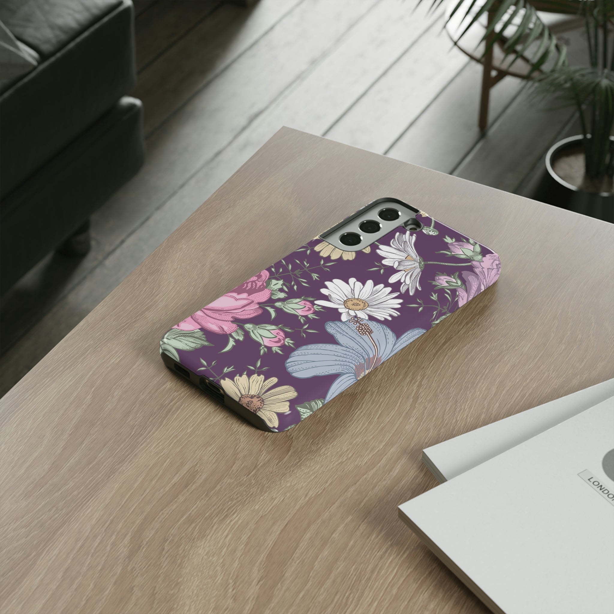 Purple Grass Vintage Flower Samsung Case (Protective) Phone Case