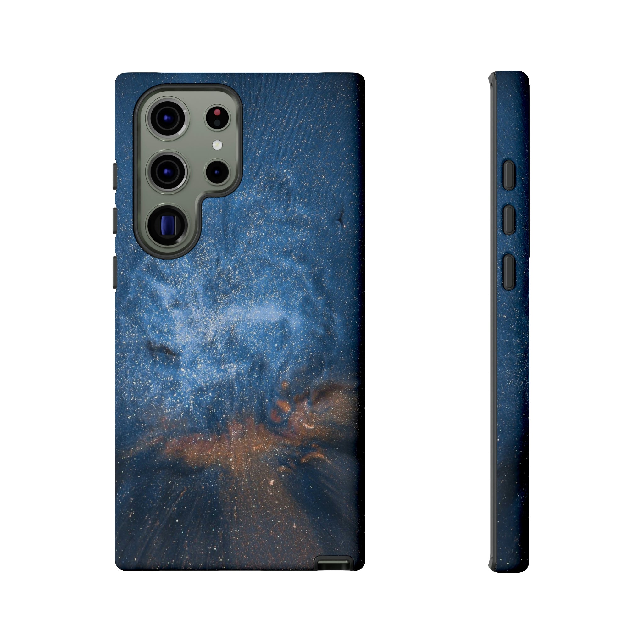 Blue Stardust Ink Art Android Case (Protective) Samsung Galaxy S23 Ultra Matte Phone Case