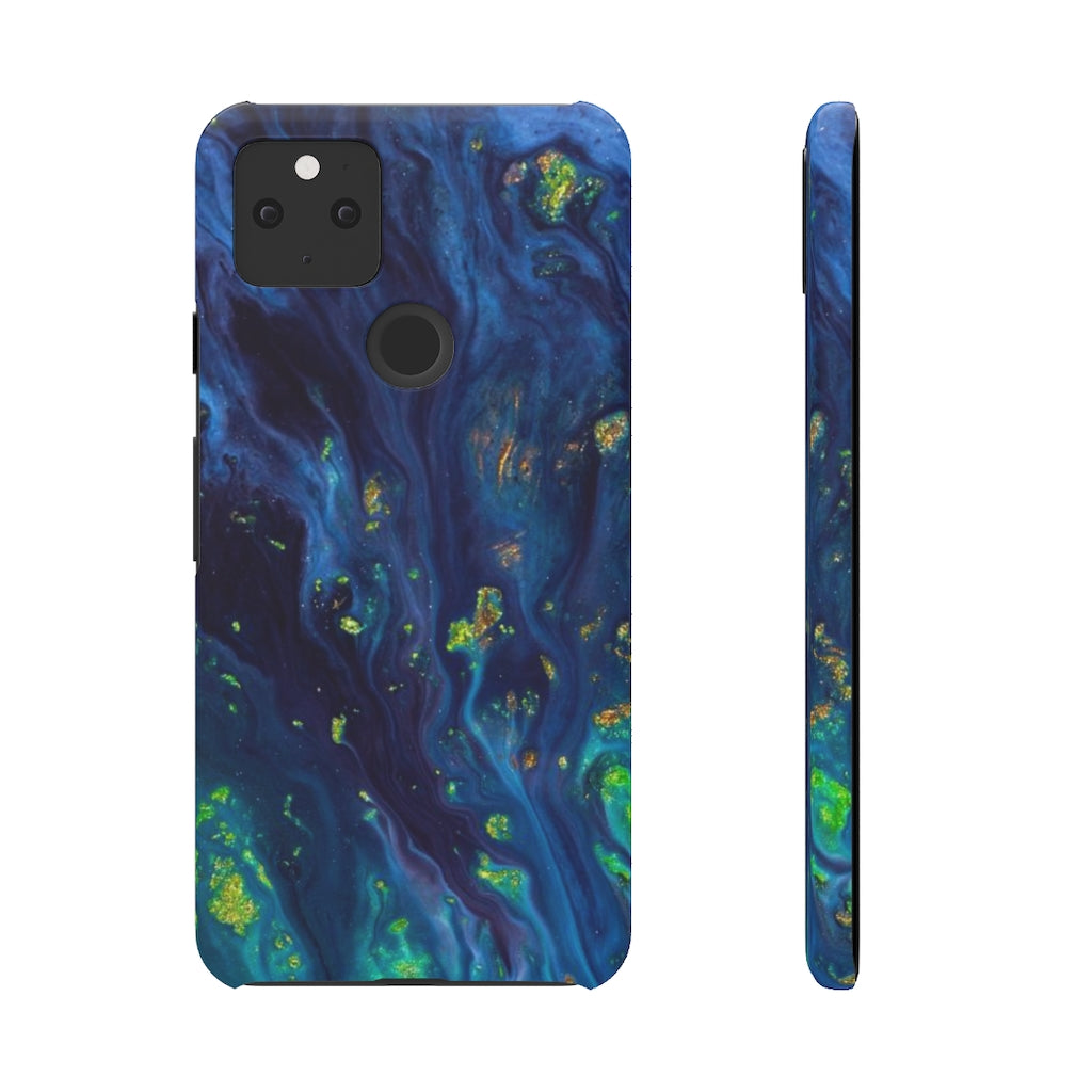 Green Opal Ink Art Android Case (Slim) Google Pixel 5 Glossy Phone Case